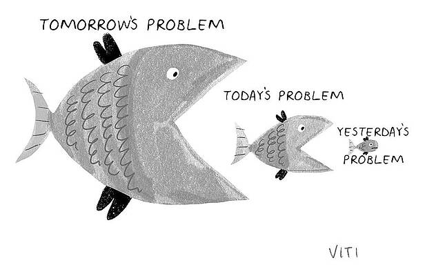 Wall Art - Drawing - Tomorrow's Problem by Eugenia Viti