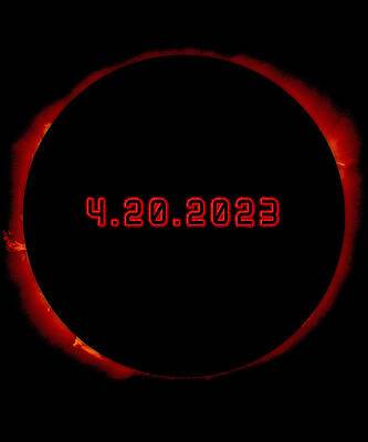 Wall Art - Digital Art - Total Solar Eclipse April 20 2024 Totality by Flippin Sweet Gear