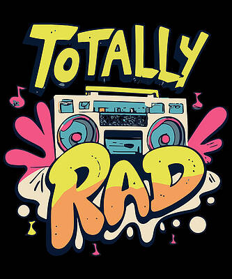 Wall Art - Digital Art - Totally Rad Retro 80s Boombox by Flippin Sweet Gear