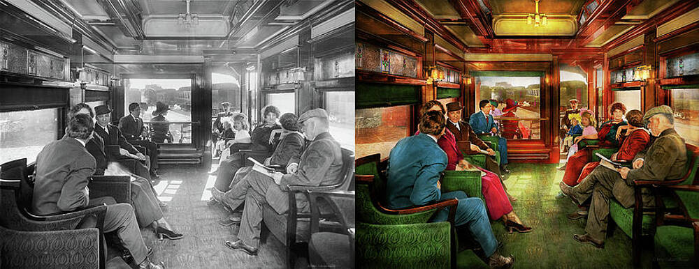 Train - Inside - The observation car 1915 - Side by Side by Mike Savad Train - Inside - The observation car 1915 - Side by Side by Mike Savad