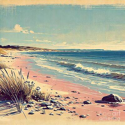 Wall Art - Digital Art - Tranquil Shoreline by Retro Movie Posters