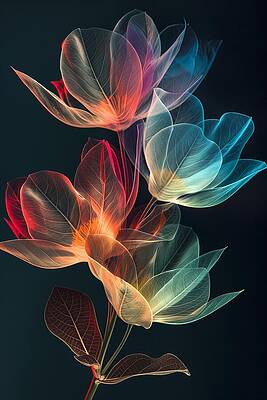 Translucent Colorful Flowers by Terry Hi