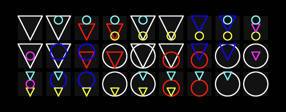 Wall Art - Digital Art - Triangle And Circle Geometric Colour Alphabet by Coded Images