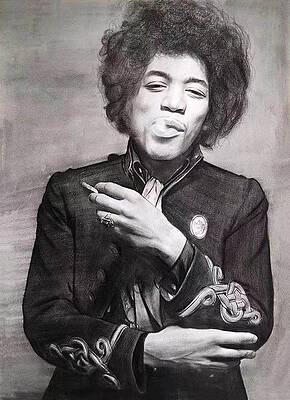 Wall Art - Drawing - Tribute of Jimi Hendrix by Jerry Mazic Stone