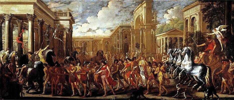 Wall Art - Painting - 'Triumphal entry of Vespasian into Rome', ca. 1637, Italian... by Domenico Gargiulo -1609-c 1675- Viviano Codazzi -c 1604-1670-