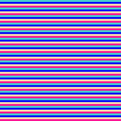 [ Thumbnail: Turquoise, Blue, Tan, and Deep Pink Colored Lined/Striped Pattern Duvet Cover ]