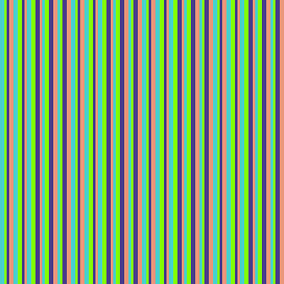 [ Thumbnail: Turquoise, Chartreuse, Dark Slate Blue, and Dark Salmon Colored Lined/Striped Pattern Duvet Cover ]