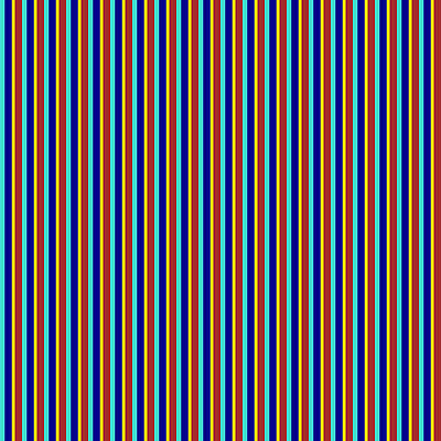 [ Thumbnail: Turquoise, Dark Blue, Yellow, and Brown Colored Lined Pattern Art Print ]