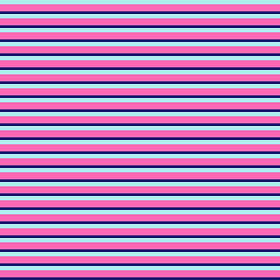 [ Thumbnail: Turquoise, Hot Pink, and Midnight Blue Colored Lines/Stripes Pattern Framed Print ]