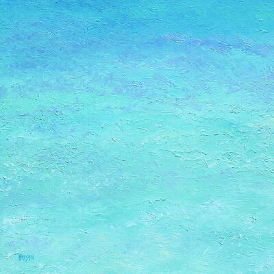 Wall Art - Painting - Turquoise ocean 1, abstract ocean by Jan Matson