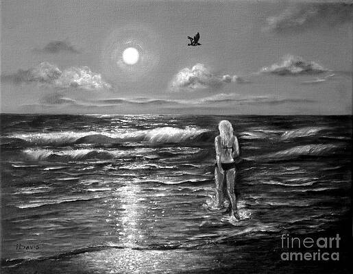 Girl At The Beach Paintings for Sale - Fine Art America