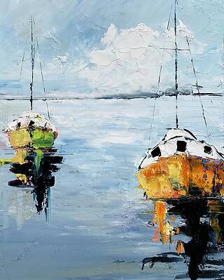 Wall Art - Painting - Two Boats by Julia S Powell