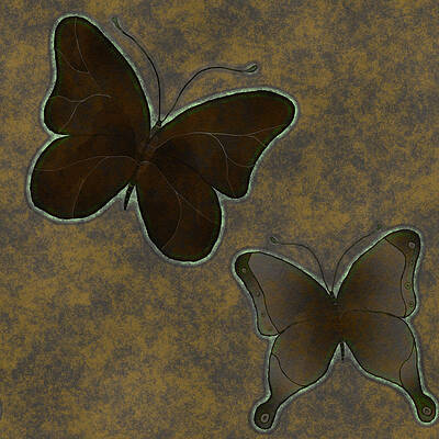 Two Brown Leather Butterflies by Leslie Montgomery Two Brown Leather Butterflies by Leslie Montgomery
