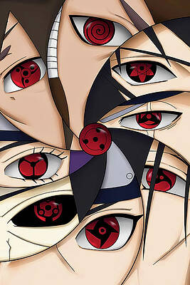 Artwork of shisui uchiha with sharingan eyes