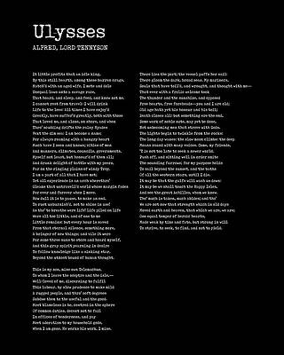 Wall Art - Digital Art - Ulysses - Alfred Lord Tennyson Poem - Literature - Typewriter Print - Black by Studio Grafiikka