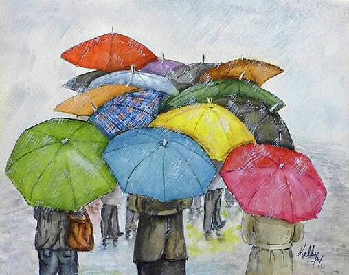 Umbrella Huddle Walk by Kelly Mills Umbrella Huddle Walk by Kelly Mills