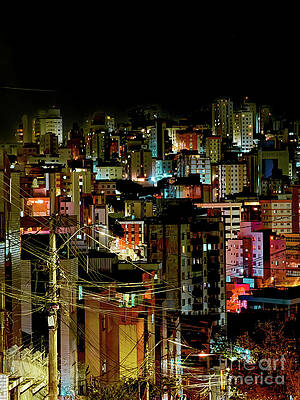Wall Art featuring the photograph Urban Density Under Night Skies by Leslie Brashear
