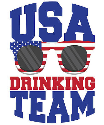 Wall Art - Drawing - USA Drinking Team Patriotic American by Kanig Designs