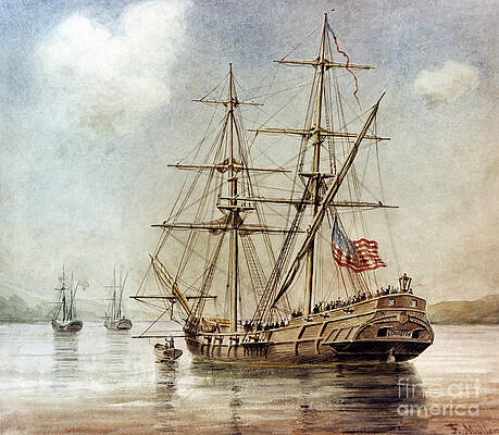 Wall Art - Painting - Uss Lexington, 1776 by F Muller