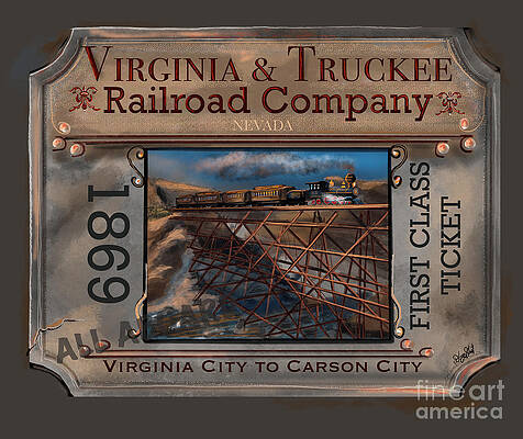 Wall Art - Digital Art - V and T Ticket to Carson City by Doug Gist