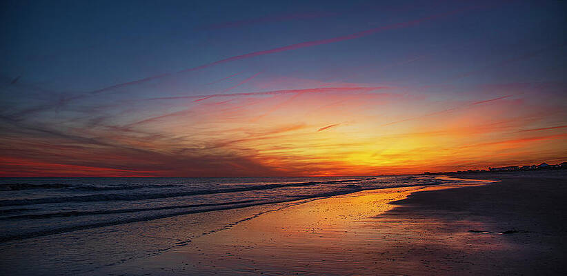 Wall Art - Photograph - Valentine's Day Sunset at Atlantic Beach NC by Bob Decker