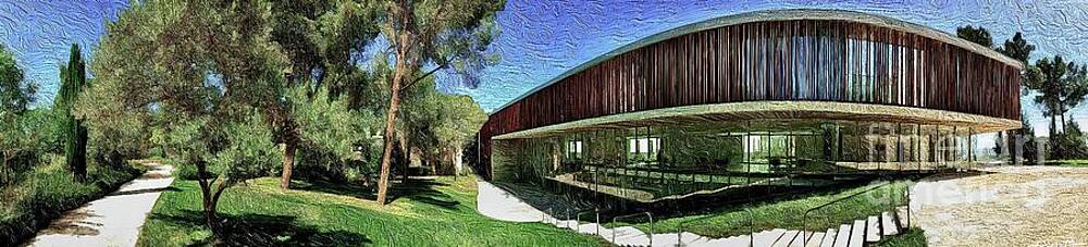 Wall Art - Mixed Media - Van Leer Institute Jerusalem panoramic painting  by Joseph Anthony Quattromini