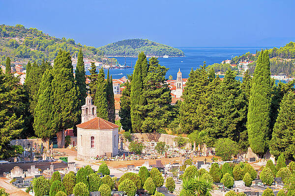 Vela Luka on Korcula island bay and cemetery view by Brch Photography Vela Luka on Korcula island bay and cemetery view by Brch Photography