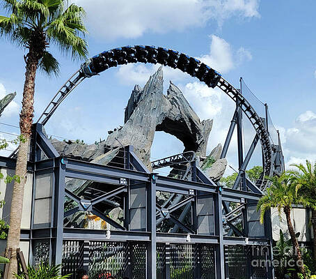 Wall Art - Photograph - Velocicoaster and containment area by David Lee Thompson