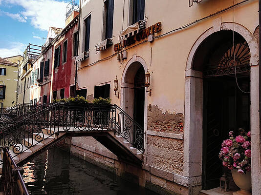 Wall Art - Photograph - Venice, Italy - Typical shot of an island architecture showcasing one of many small bridges connected buildings in between canals by Arpan Bhatia