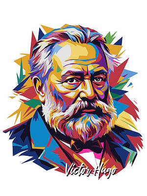 Wall Art - Digital Art - Victor Hugo #1 in WPAP Pop Art by Vector Artnesia