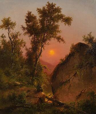 Wall Art - Drawing - View from the Bluff Sunset by Henry Ary American
