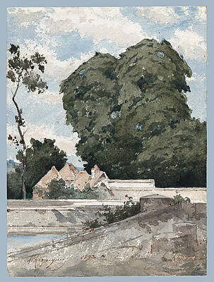 View from the Ramparts at Chartres Print by Henri-Joseph Harpignies