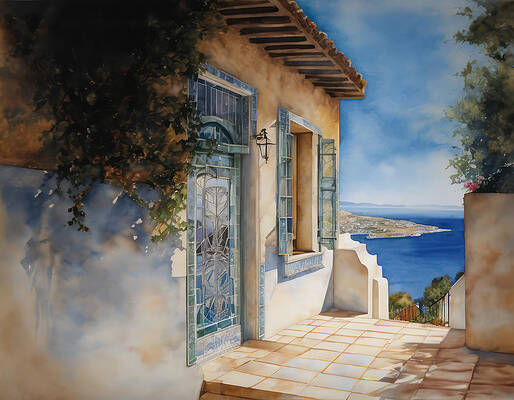 Wall Art - Digital Art - View From The Side Patio by Eris And AI