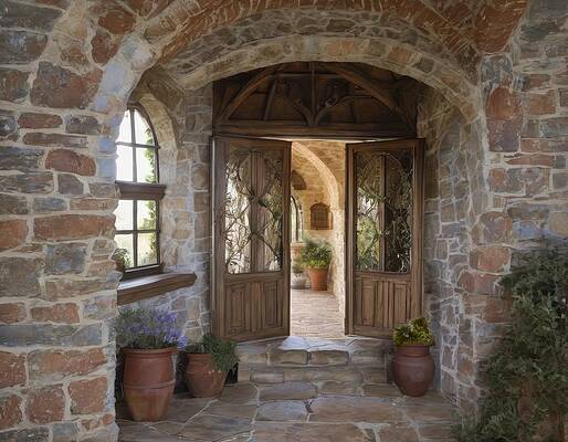 Wall Art - Digital Art - View of a Passageway by Eris And AI