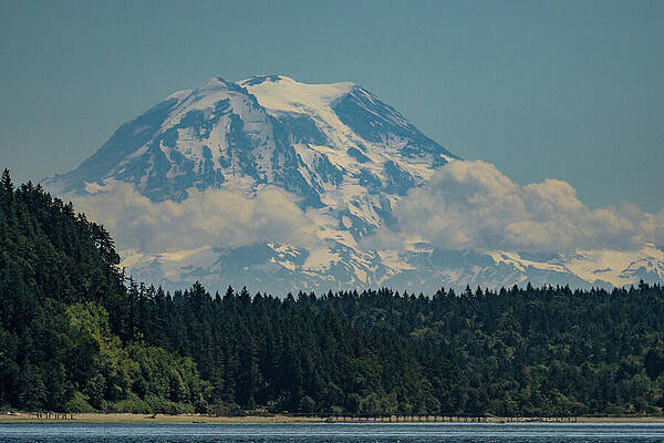 Wall Art - Photograph - View of Mount Rainier from Case Inlet in Puget Sound by Nancy Gleason