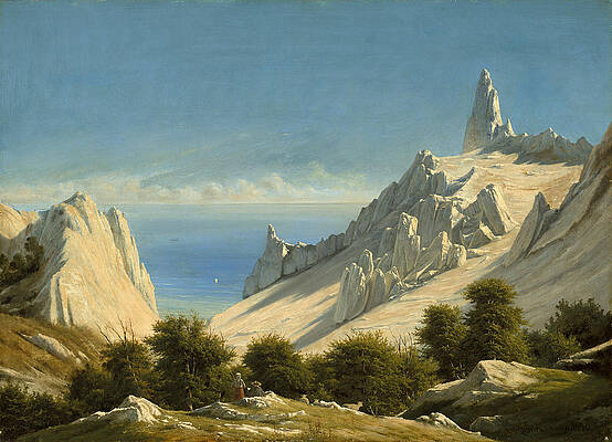 View Of Sommerspiret, The Cliffs Of Mon Print by Georg Emil Libert
