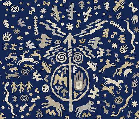 Viking Shaman Talisman - Navy by Vagabond Folk Art - Virginia Vivier Viking Shaman Talisman - Navy by Vagabond Folk Art - Virginia Vivier