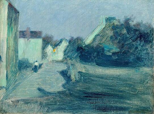 Wall Art - Drawing - Village Lane in the Moonshine  art by Samuel Hirszenberg Polish
