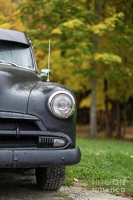 Vintage Black Sedan Fall Foliage by Edward Fielding Vintage Black Sedan Fall Foliage by Edward Fielding