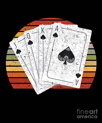 Wall Art - Digital Art - Vintage Playing Cards Retro Casino Poker Gambler Gift by Thomas Larch