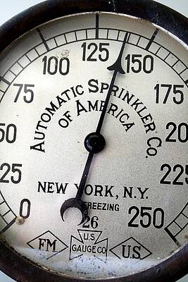 Vintage Wall Art featuring the photograph Vintage Pressure Gauge In Toronto's Distillery District by Travel Essayist