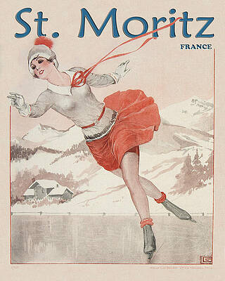 Vintage Travel St Moritz by Andrew Fare Vintage Travel St Moritz by Andrew Fare