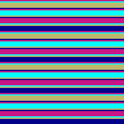 [ Thumbnail: Violet, Aqua, Dark Khaki, and Dark Blue Colored Stripes Pattern Art Print ]