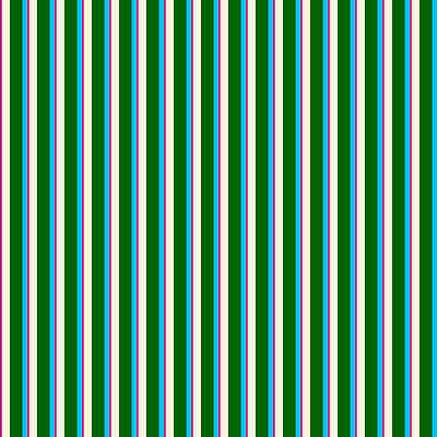 [ Thumbnail: Violet, Beige, Dark Green, and Deep Sky Blue Colored Stripes/Lines Pattern Acrylic Print ]