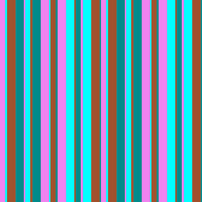 [ Thumbnail: Violet, Cyan, Sienna, and Dark Cyan Colored Stripes Pattern Acrylic Print ]