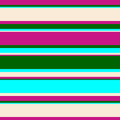 [ Thumbnail: Violet, Dark Green, Cyan, and Beige Colored Striped/Lined Pattern Acrylic Print ]