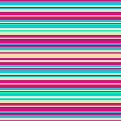 [ Thumbnail: Violet, Dark Turquoise, and Tan Colored Lines/Stripes Pattern Metal Print ]