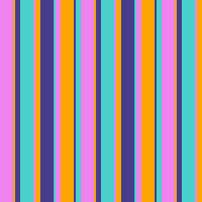 [ Thumbnail: Violet, Orange, Dark Slate Blue, and Turquoise Colored Lined/Striped Pattern Acrylic Print ]