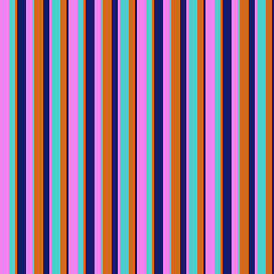 [ Thumbnail: Violet, Turquoise, Chocolate, and Midnight Blue Colored Stripes Pattern Acrylic Print ]