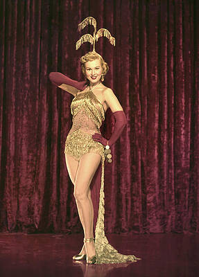 Wall Art - Photograph - Virginia Mayo leggy pin up showgirl costume by Silver Screen